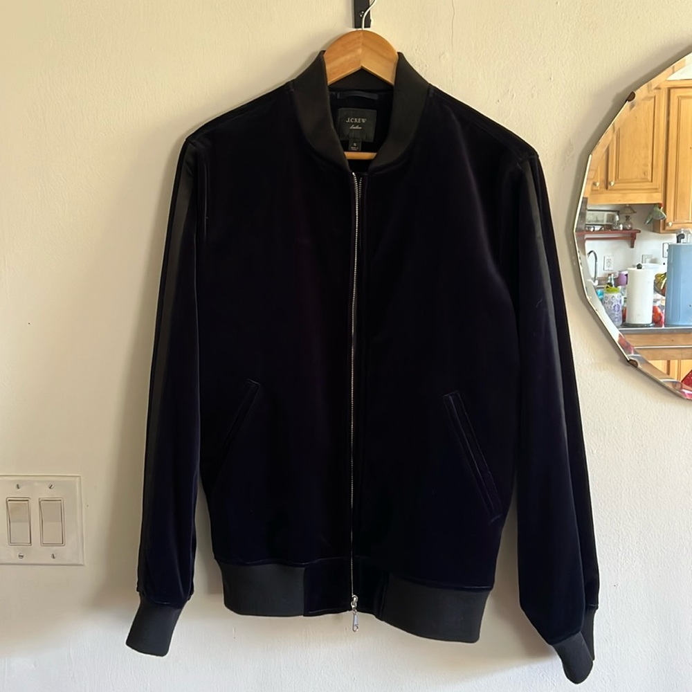 J. Crew Ludlow Velvet Bomber Jacket